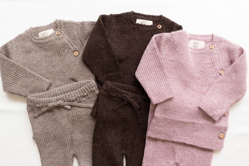 baby alpaca wrap sweater - oat