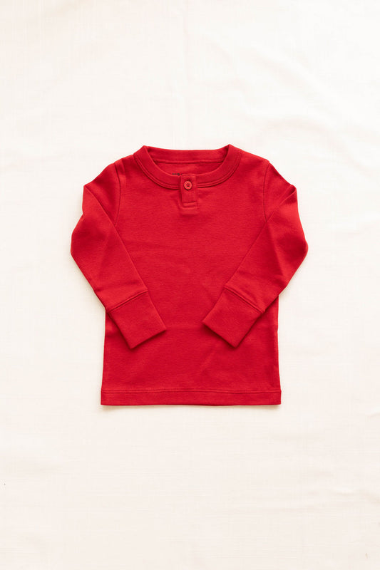 rib henley | crimson