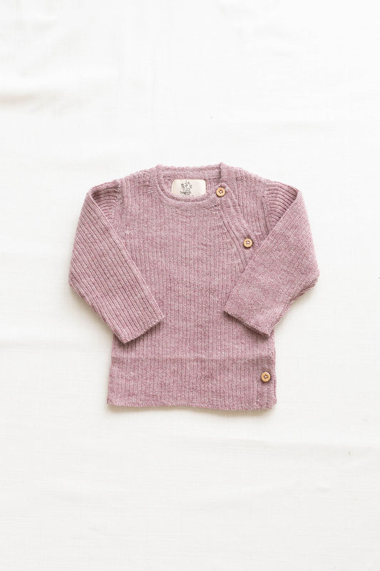 baby alpaca wrap sweater - rose