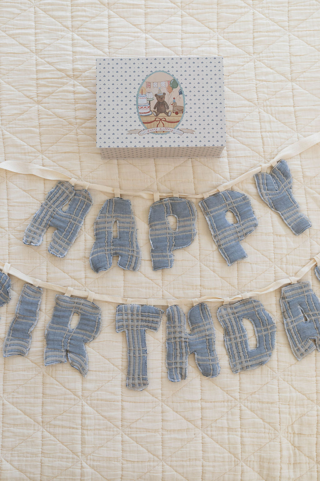 birthday box & french plaid banner