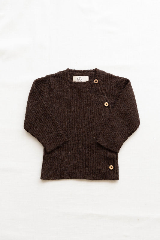 baby alpaca wrap sweater - chestnut