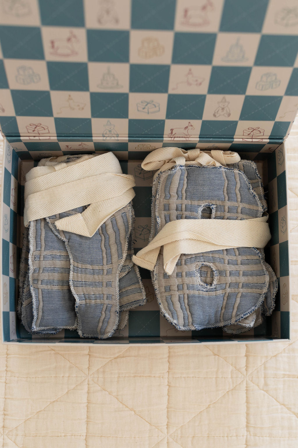 birthday box & french plaid banner