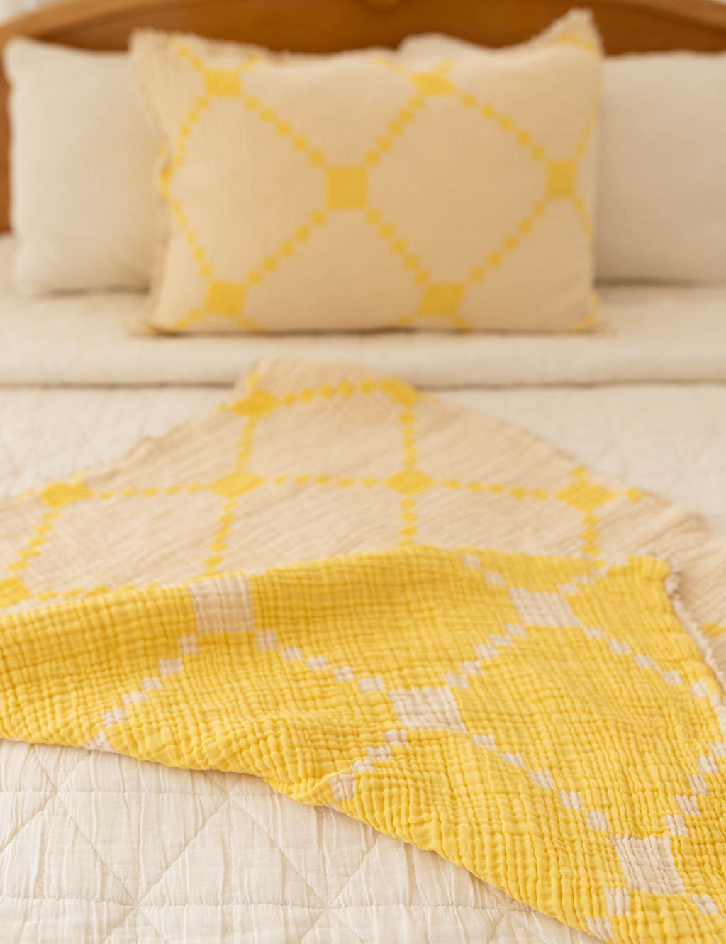 layered gauze pillowcase - butter