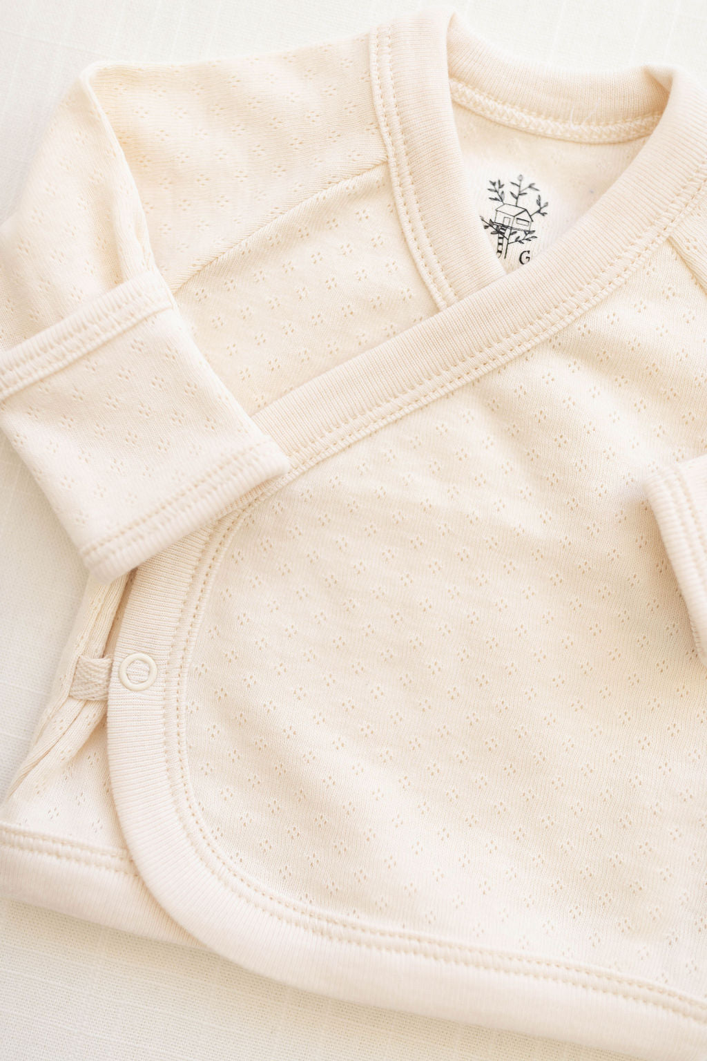 wrap top + footed pant set | pointelle - milk