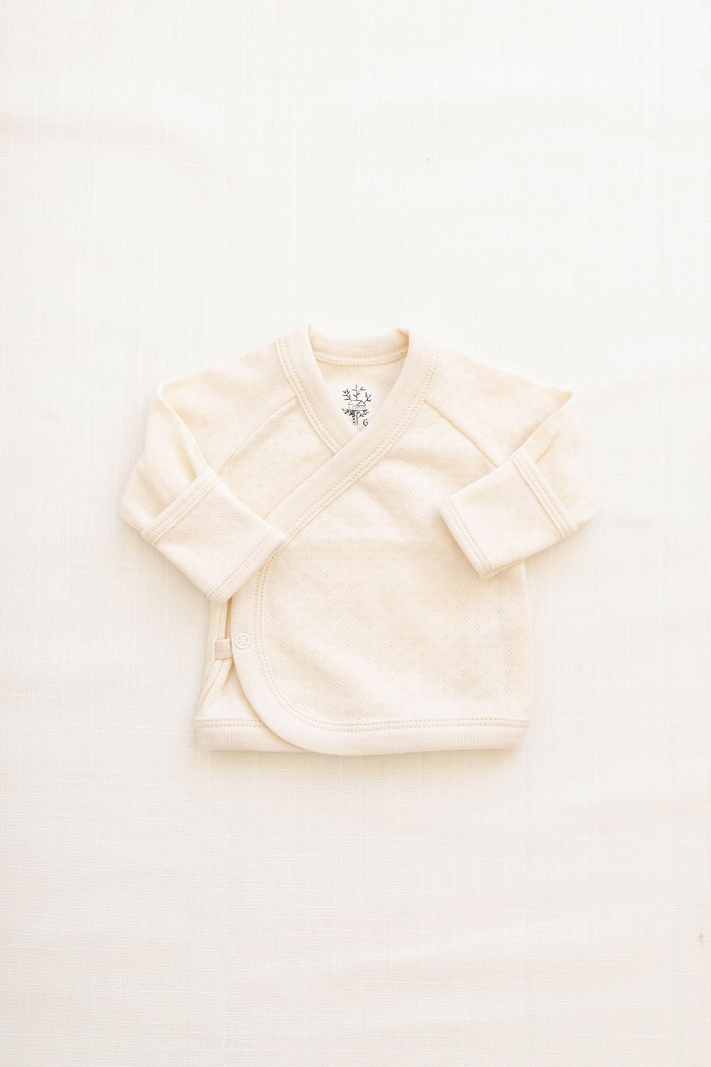 wrap top + footed pant set | pointelle - milk