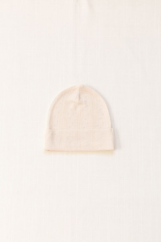 beanie | pointelle - milk