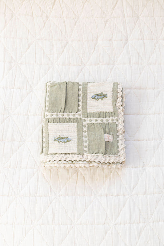 patchwork blanket - fish