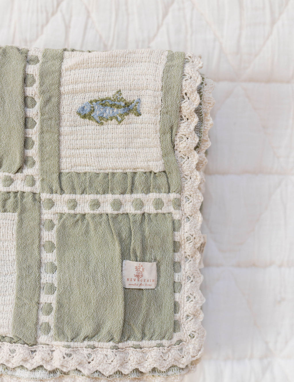patchwork blanket - fish