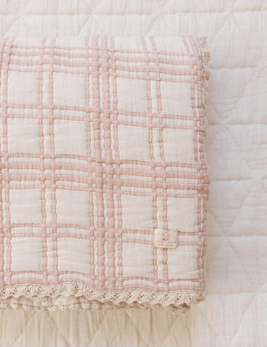 french plaid quilt twin - petal