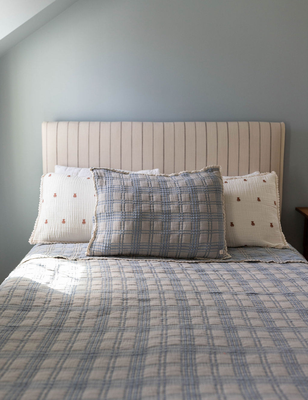 french plaid sham - bluebelle