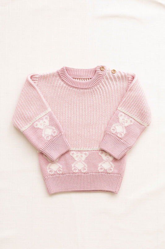 knit sweater - milk and petal teddy