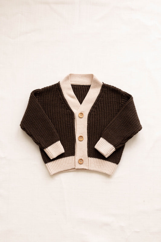 chunky cardigan - espresso