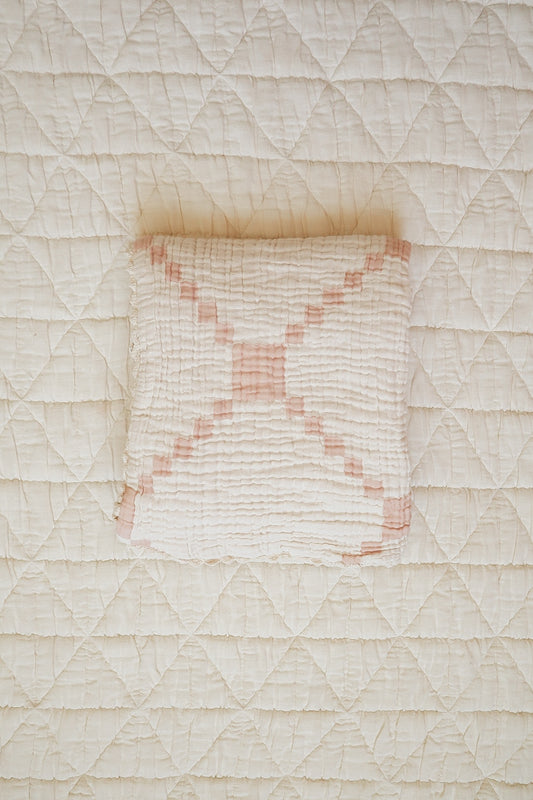 layered gauze blanket - petal