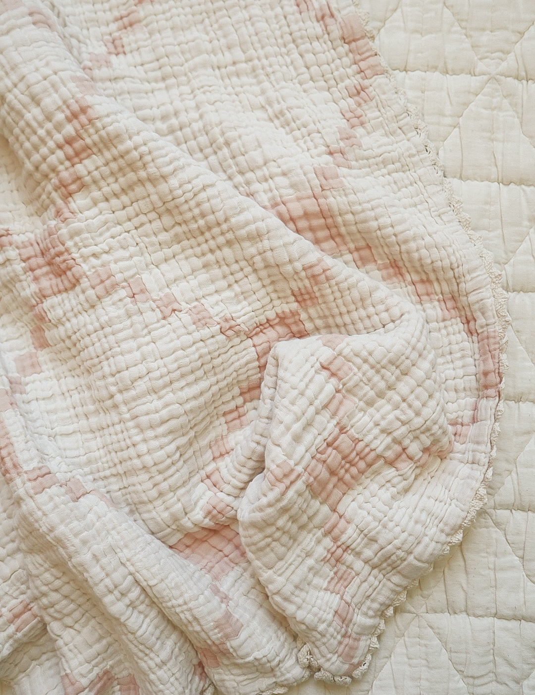 layered gauze blanket - petal