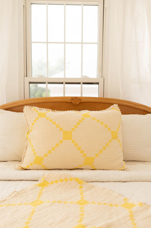 layered gauze pillowcase - butter