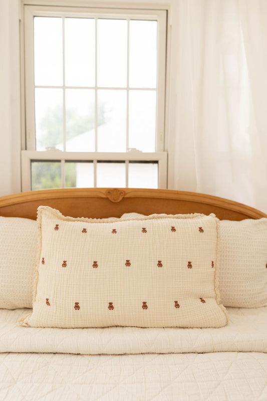 layered gauze pillowcase - teddy