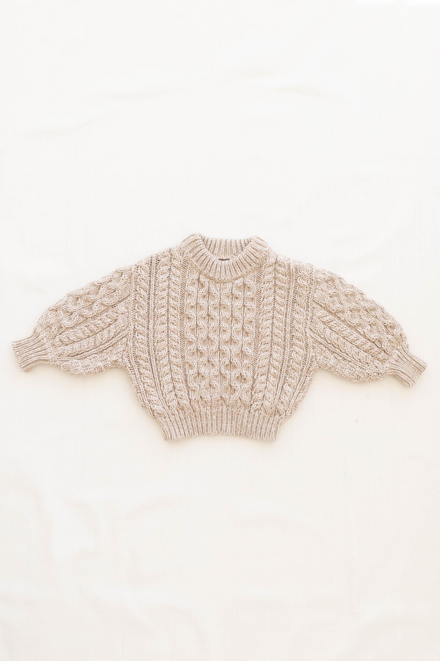 cable knit sweater - heathered toast