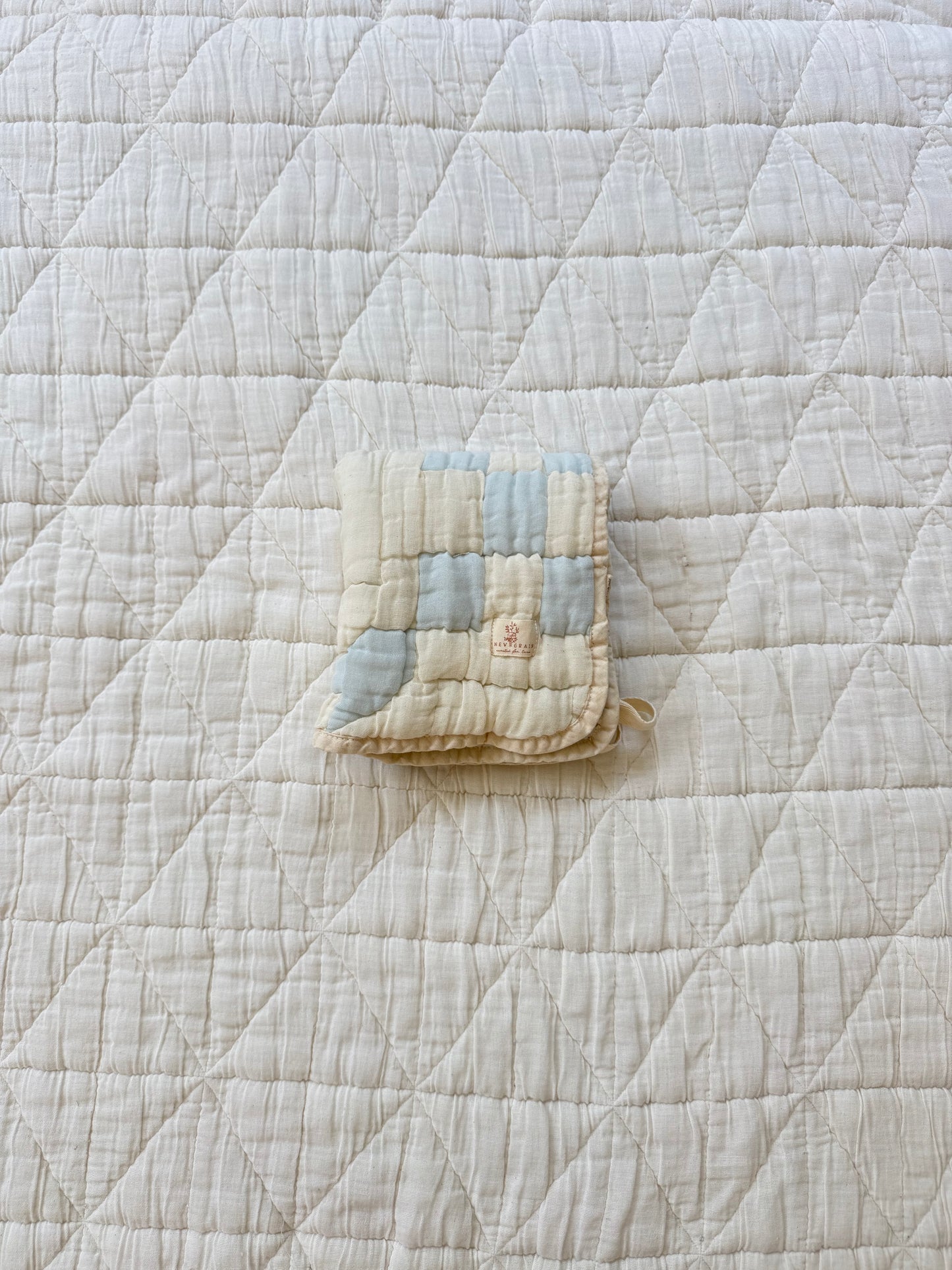 cottage quilt lovie - powder
