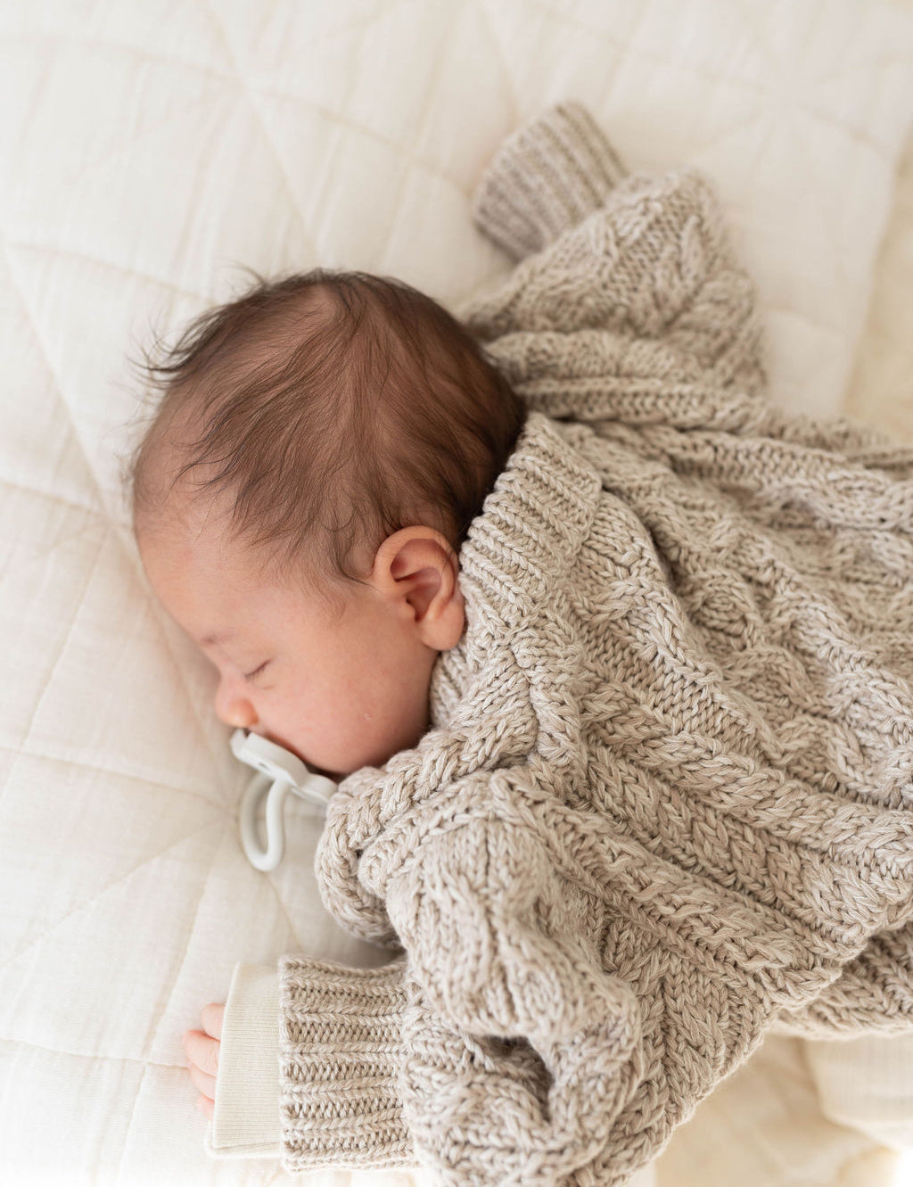 cable knit sweater - heathered toast