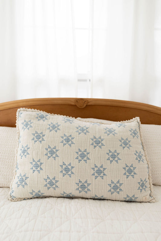 star quilt pillowcase - sky