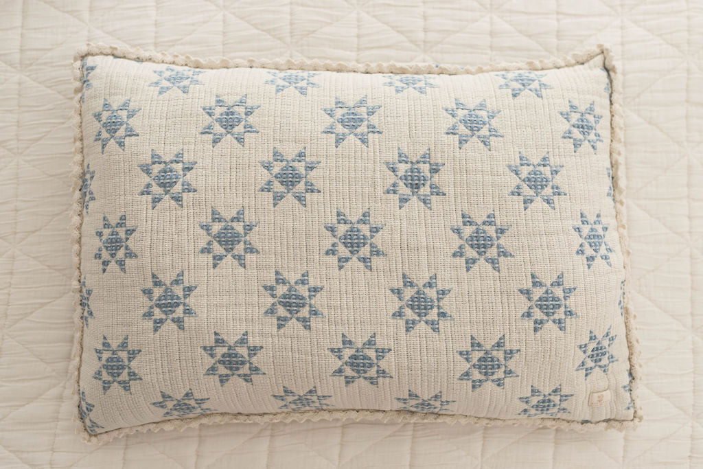 star quilt pillowcase - sky