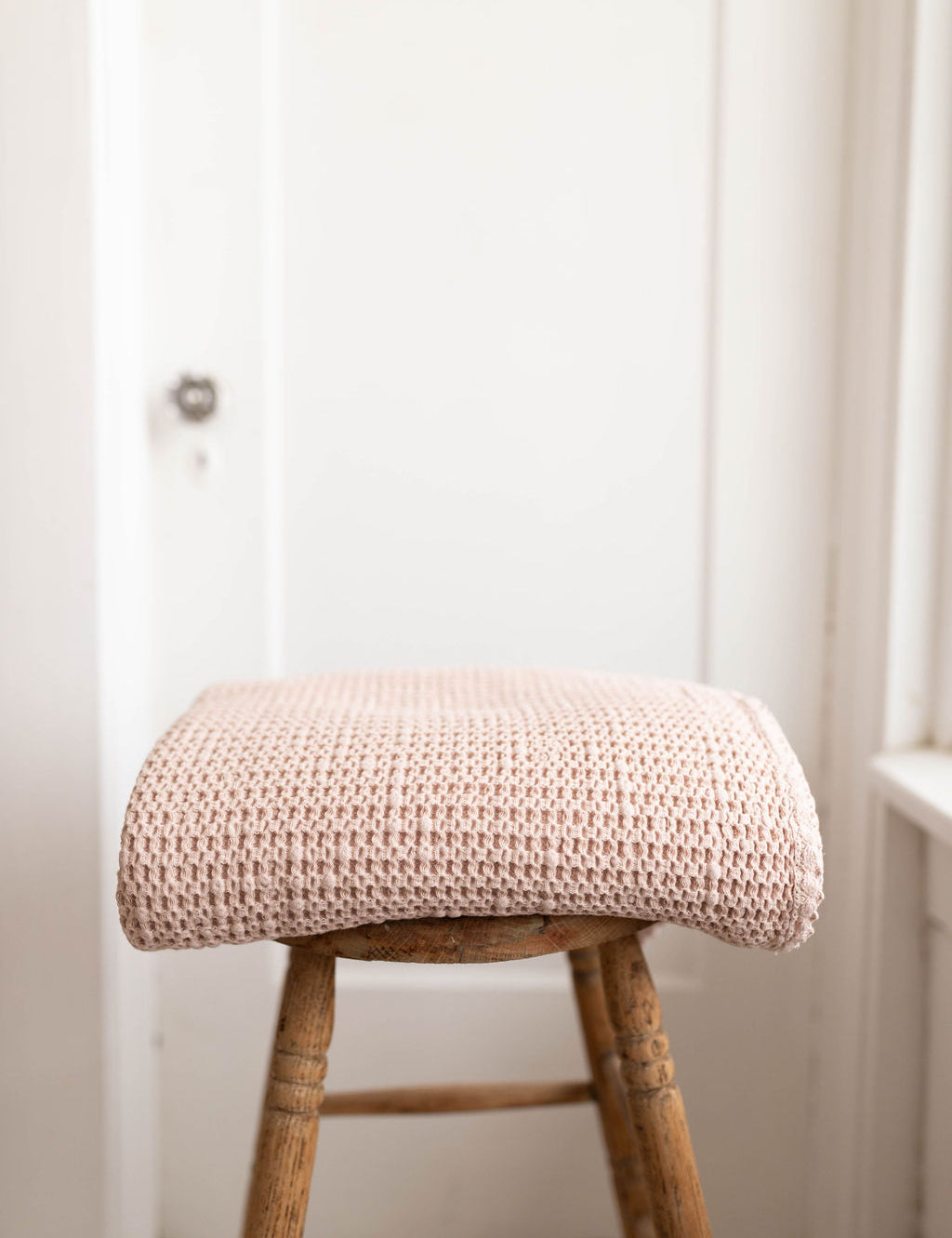 cozy waffle blanket | twin size - petal