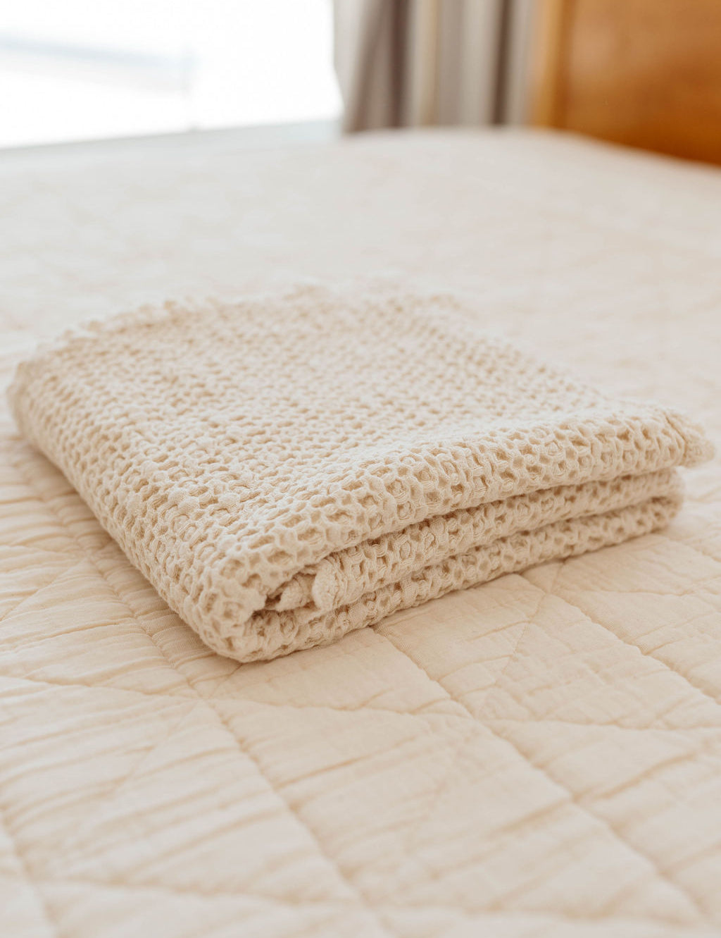 cozy waffle blanket | baby size - milk