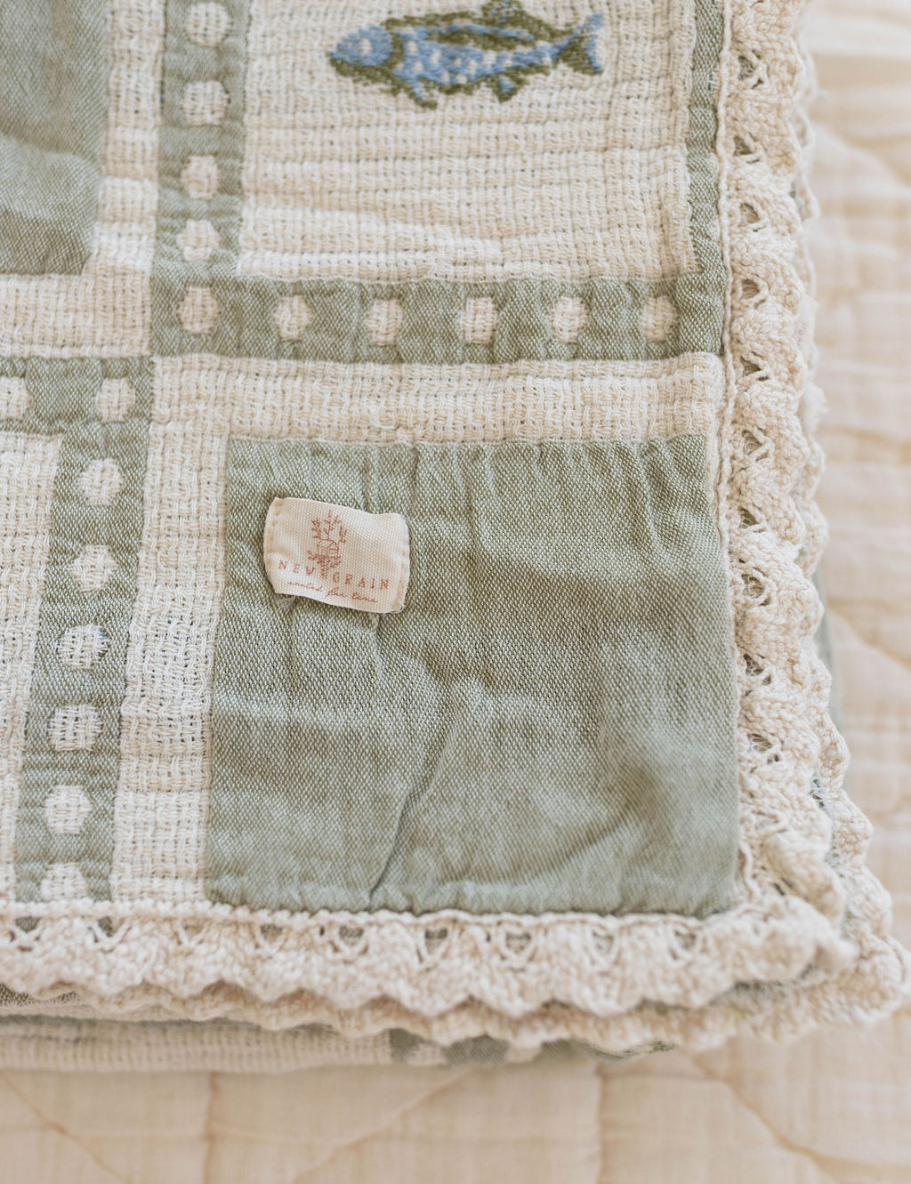 patchwork blanket - fish