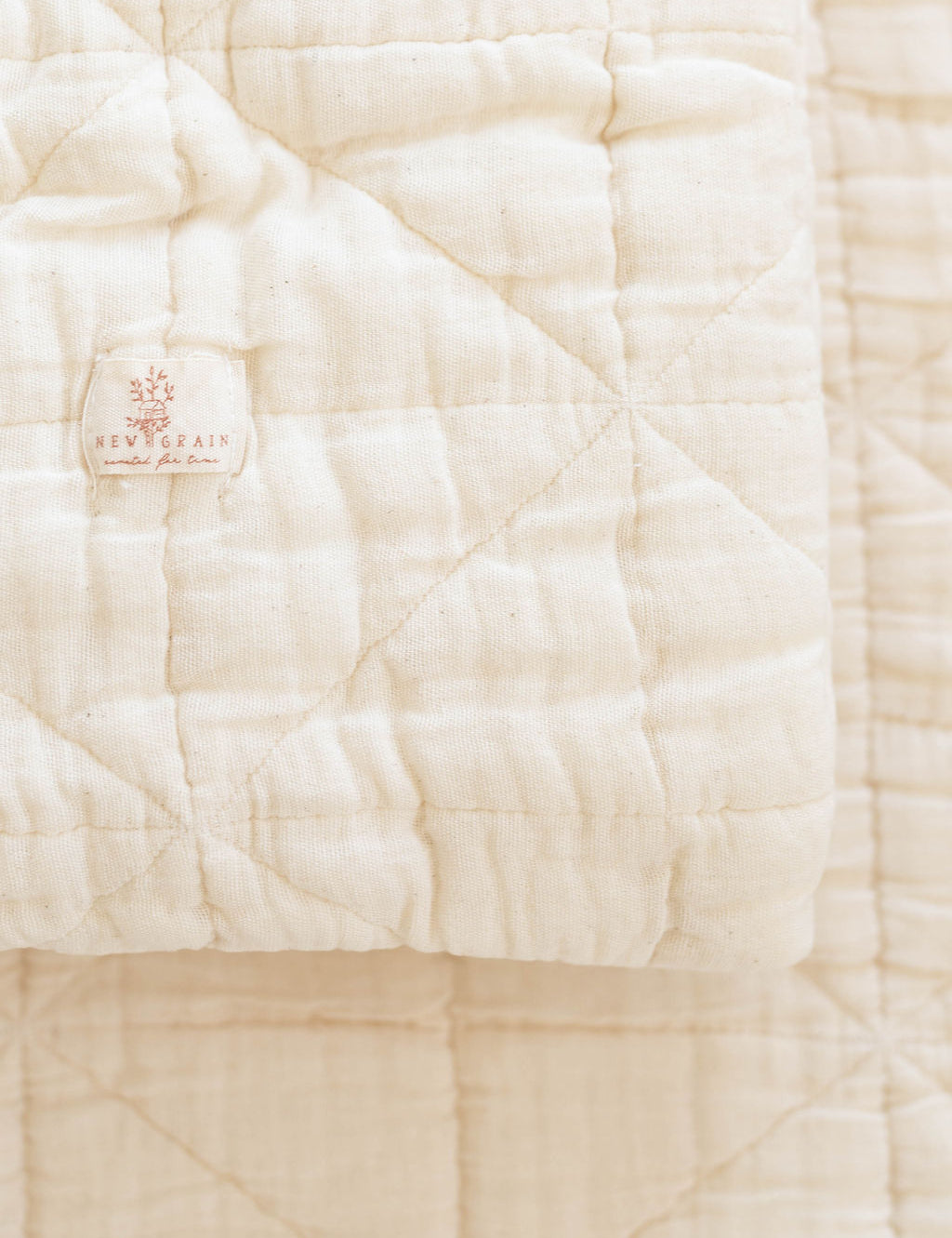 quilted blanket | crib - natural