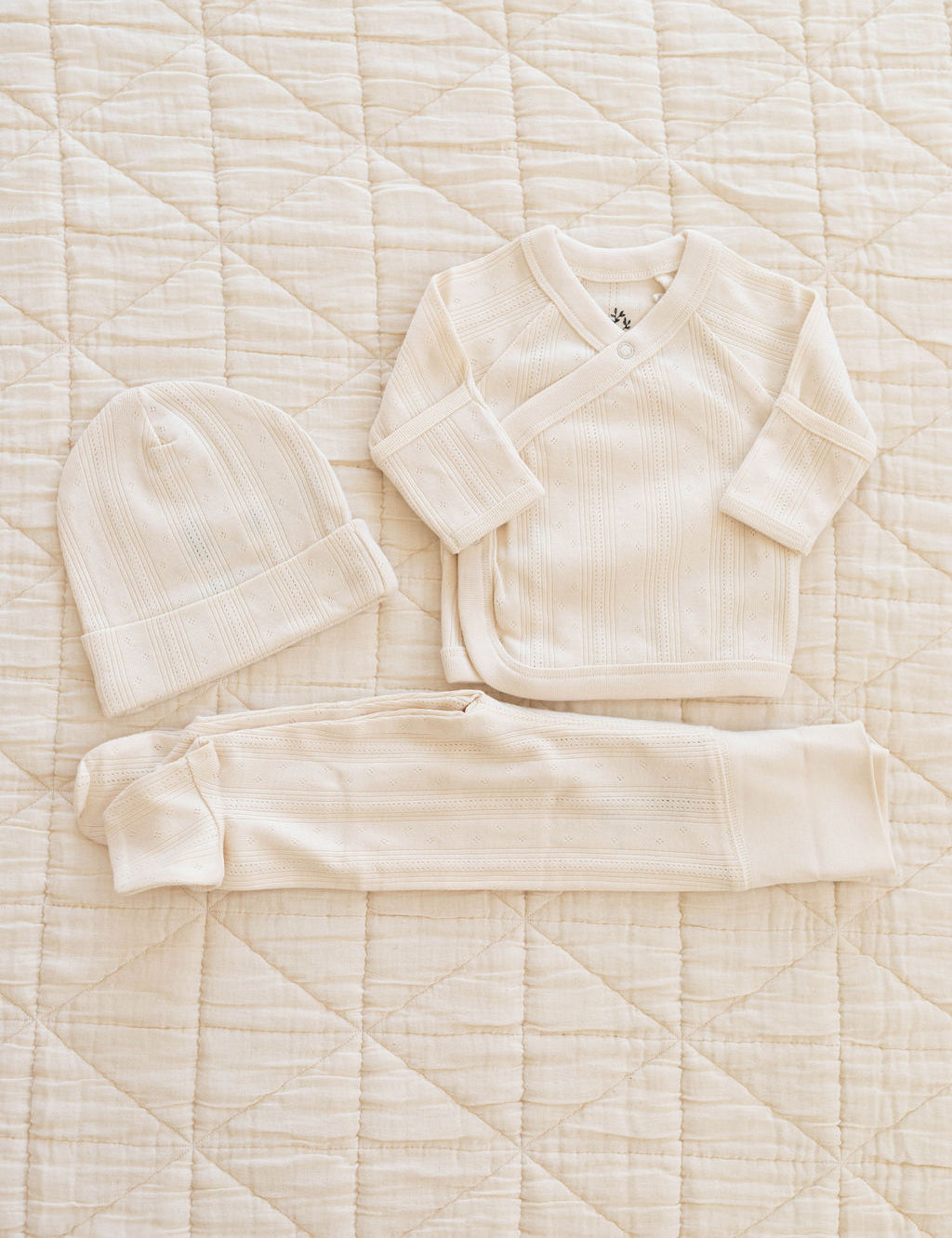 beanie | pointelle - milk