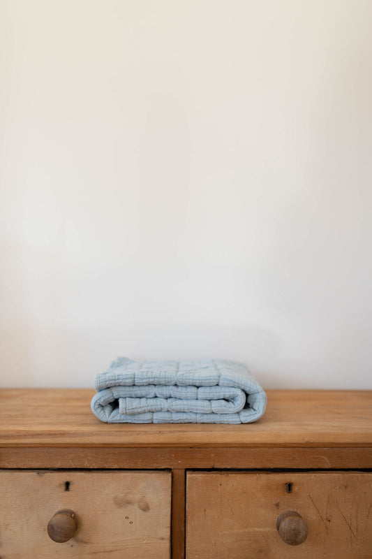 quilted blanket | crib - powder