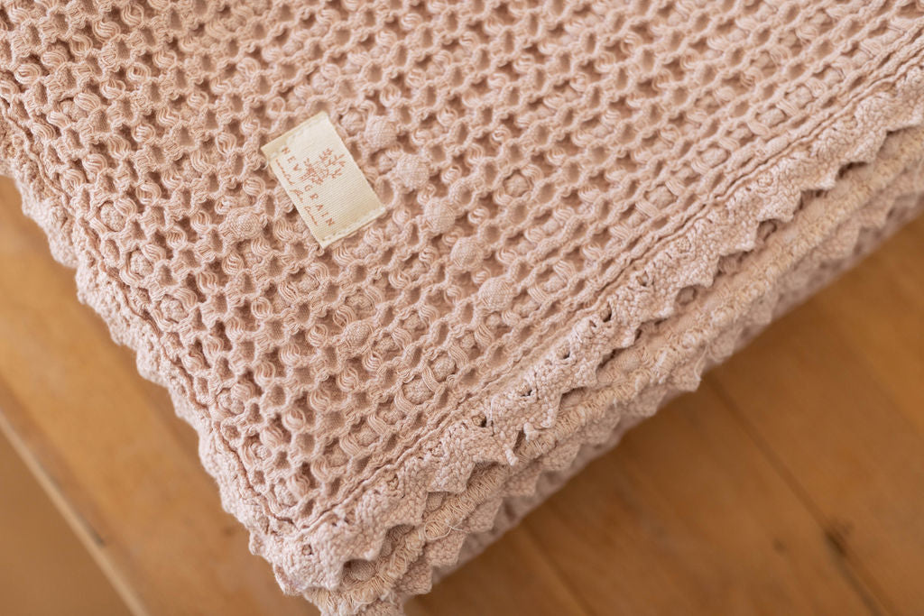 cozy waffle blanket | baby size - petal