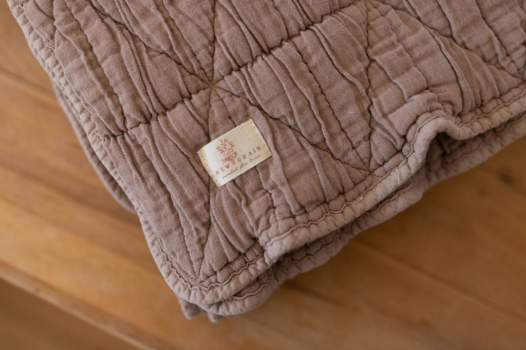 quilted blanket | crib - cinnamon