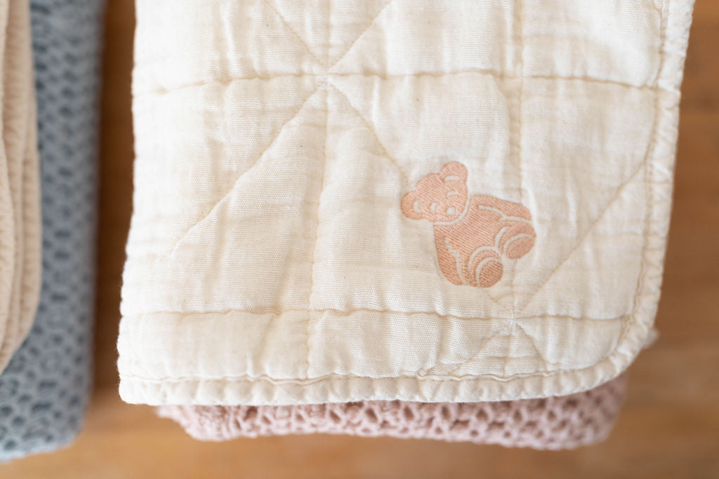 teddy embroidered lovie | mini - petal