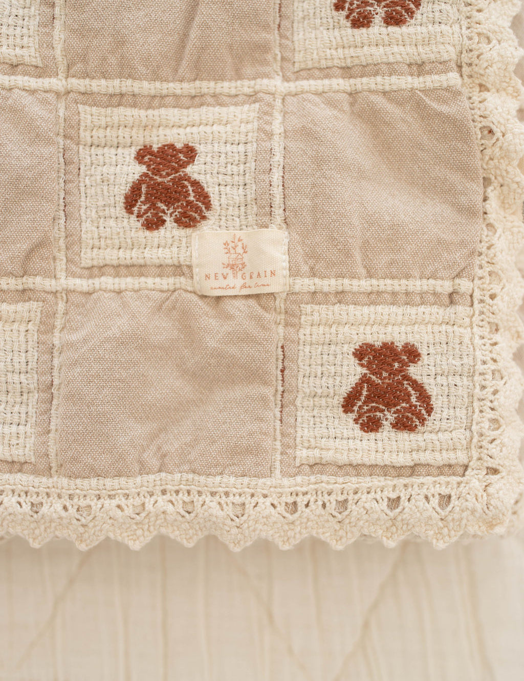 patchwork blanket - teddy