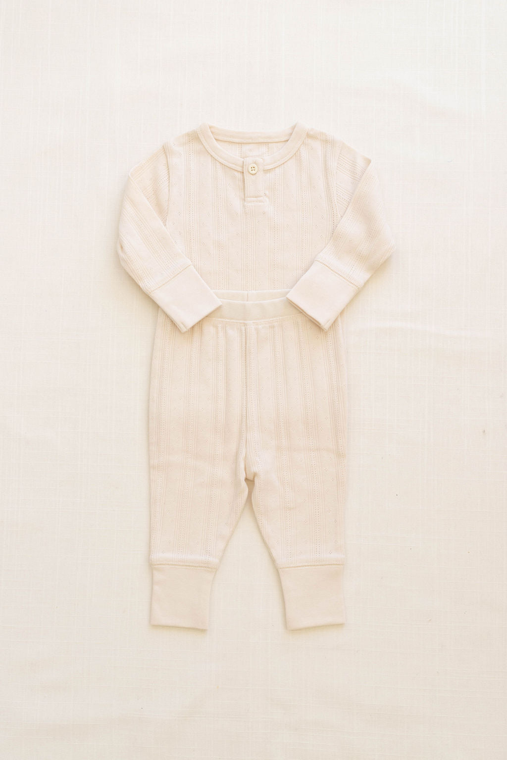 henley + pant set | pointelle - milk