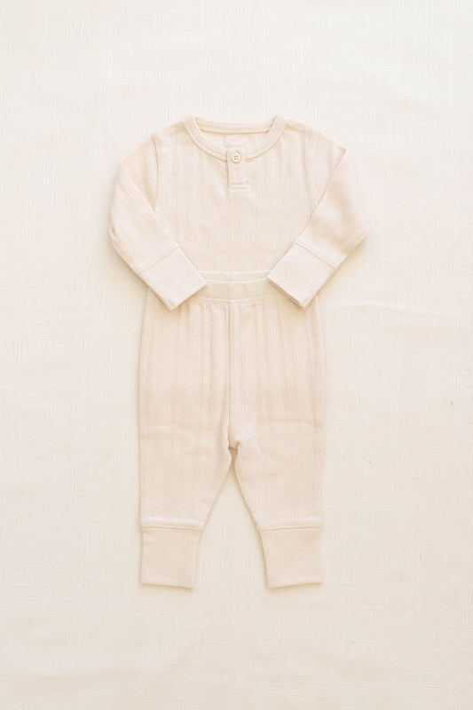 henley + pant set | pointelle - milk