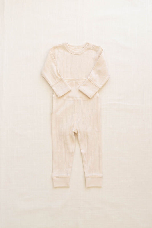 onesie + pant set | pointelle - milk