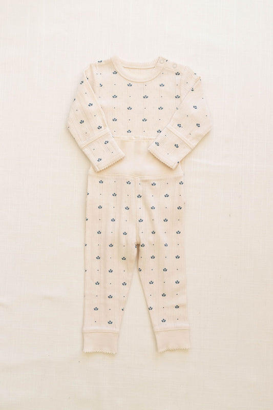 onesie + pant set | pointelle - bluebelle