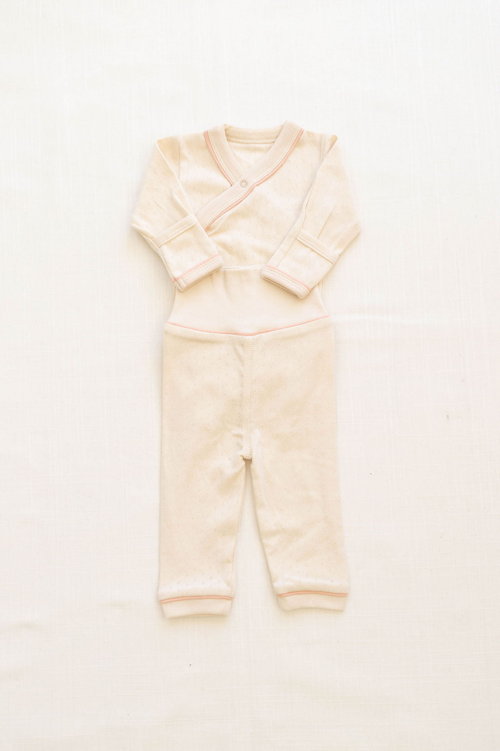 wrap onesie + pant set | pointelle - milk and petal