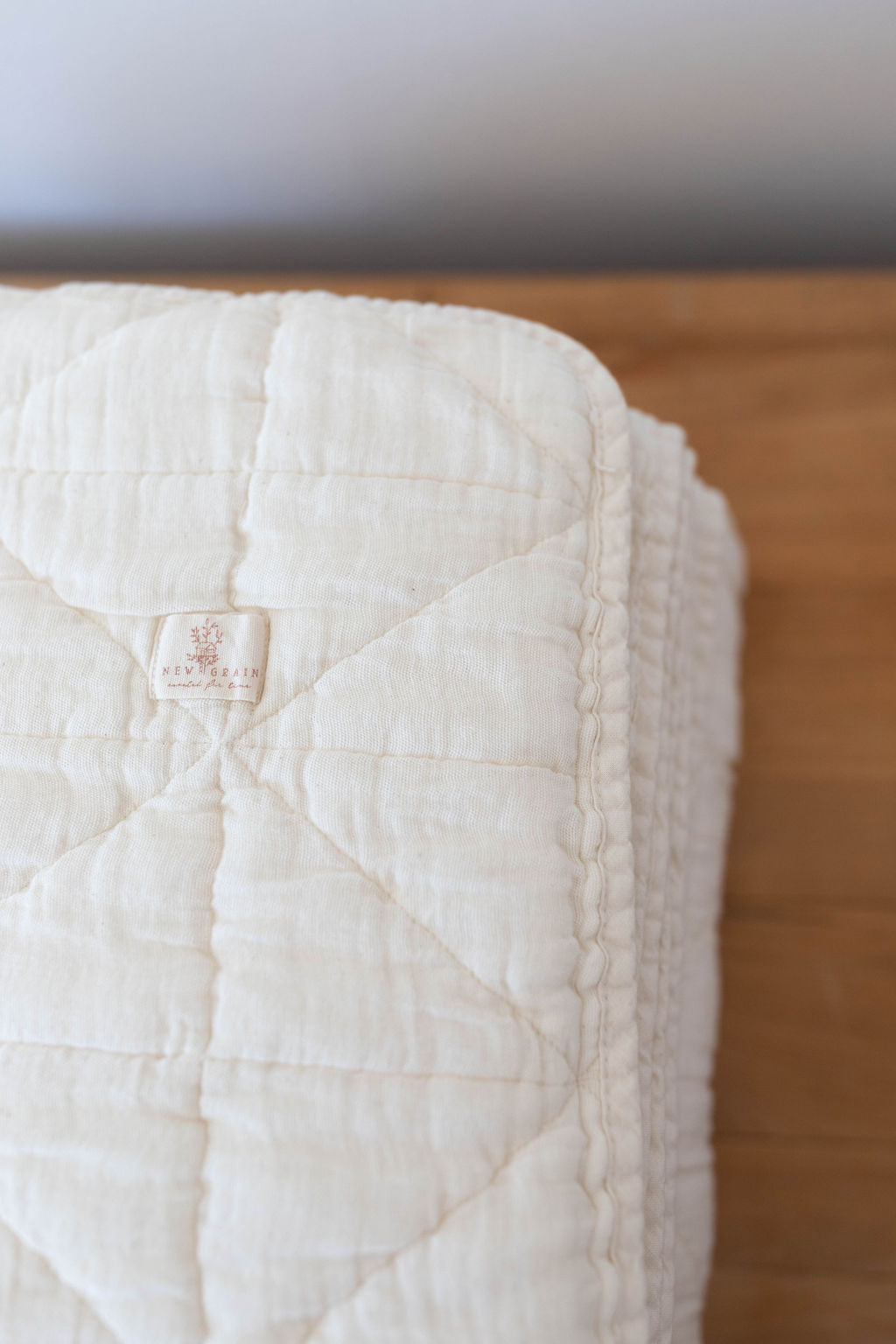 quilted blanket | crib - natural